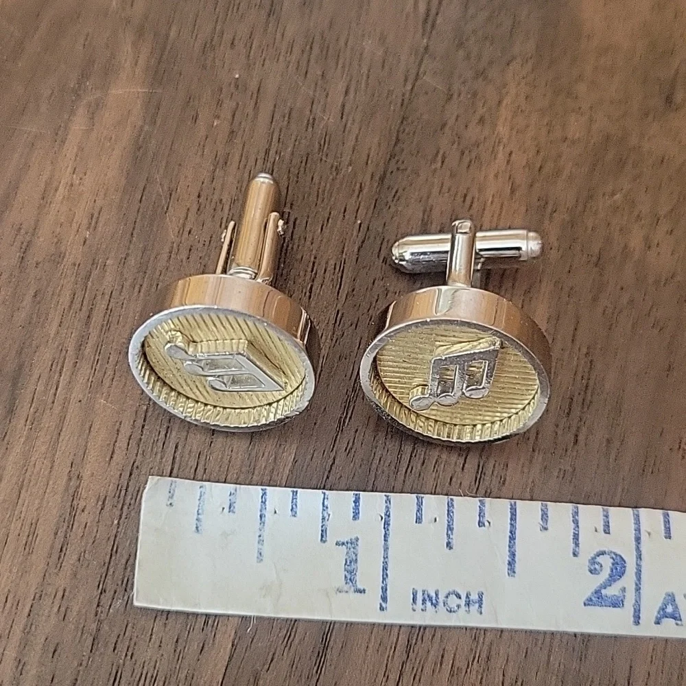 Anson Vintage Musical Notes Piano Keyboard Cufflinks Tie Clip Set